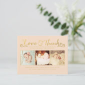 Gold Baby Geboorteaankondiging SIP & SEE Briefkaar Uitnodiging Briefkaart (Staand voorkant)