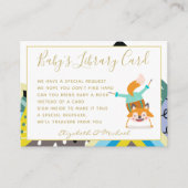 Gold Baby Library Book Request Mountain Fox Funny Informatiekaartje (Voorkant)