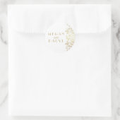 Gold Baby's Breath Florals Bruiloft Ronde Sticker (Tas)