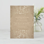 Gold Baby's Breath Kraft Verjaardagsfeestje Kaart (Staand voorkant)