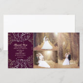 Gold Baby's Breath Plum Trouwfoto Dank u Bedankkaart (Voorkant / Achterkant)