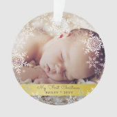 Gold Baby's eerste kerstfoto Foto Ornament (voorkant)