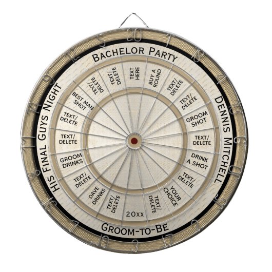 Gold Bachelor Party-verordening Dartbord (Voorkant)
