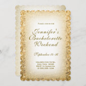 Gold Bachelorette Weekend Party Kaart (Voorkant / Achterkant)