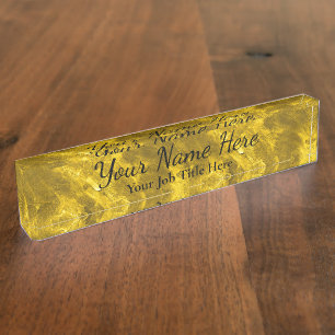 Gold Background - Desk Name plate Naambordje