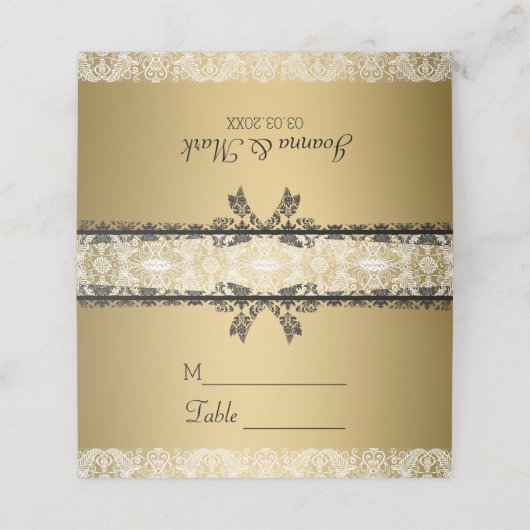 Gold Background en White Lace (Buitenkant ongevouwen)