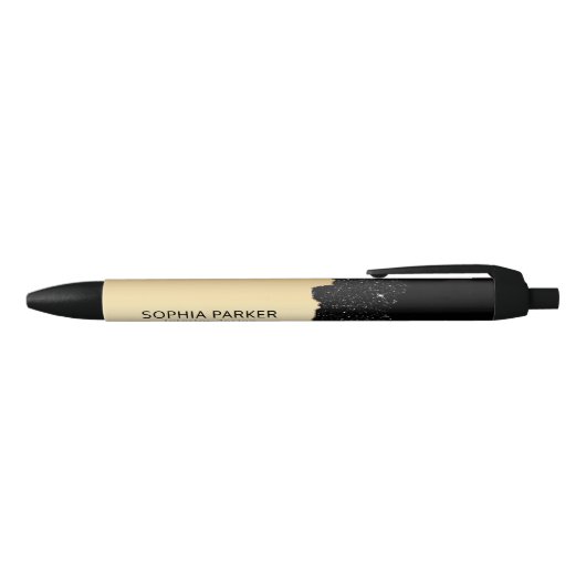 Gold Background White Spark Zwarte Inkt Pen (Bovenkant)