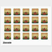 Gold Background with Pine Tree and Saint and Fat Vierkante Sticker (Vel)