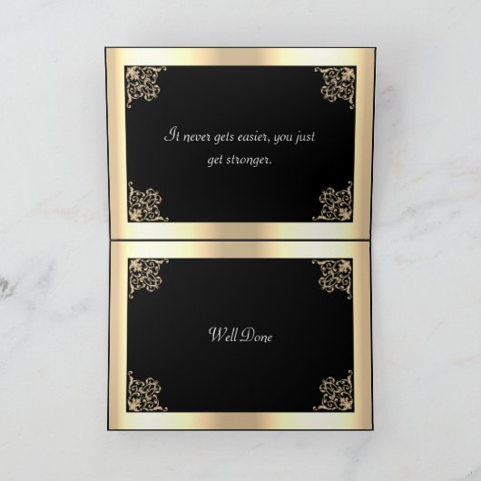 Gold Ballerina Dansend Gefeliciteerd Kaart (Binnen)