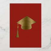 Gold Ballons Red Graduation Party Foil Invitation (Verso)