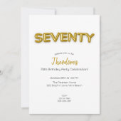 Gold Balloon 70th Birthday Photo Invitation (Devant)