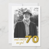 Gold Balloon 70th Birthday Photo Invitation (Dos)