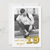 Gold Balloon dix-neuvième anniversaire Invitation  (Dos)