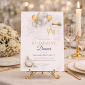 Gold Balloon Retirement Invitation