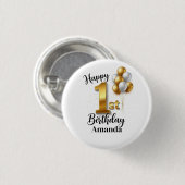 Gold Balloons 1st Birthday Pinback Button (Voorkant /achterkant)