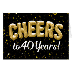 Gold Balloons Cheers tot 40 jaar 40e verjaardag