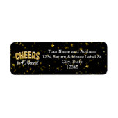 Gold Balloons Cheers tot 40 jaar 40e verjaardag Etiket (Voorkant)