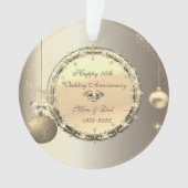 Gold Balls Diamonds 50ste bruiloft Jubileum Ornament (voorkant)