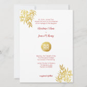 Gold Bamboo Double Happiness Chinese bruiloft Kaart (Voorkant)