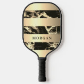 Gold Bands, zwarte & goudmarmer, naam Pickleball Paddle (Voorkant)