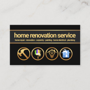 Gold Banner Creative Handyman Construction Tools Visitekaartje