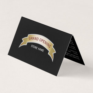 Gold Banner Grand Opening Ceremony Foto/Kaart Visitekaartjes