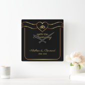 Gold Banner Vierkante Klok (Huis)