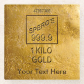 Gold Bar Glazen Onderzetter (Voorkant)