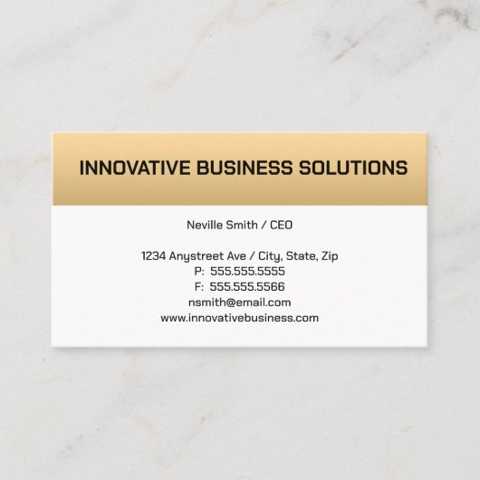 Gold Bar op wit Visitekaartje (Voorkant)