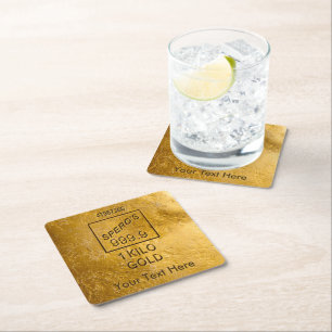 Gold Bar Vierkante Kartonnen Onderzetter