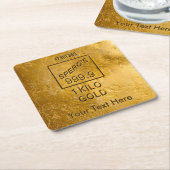 Gold Bar Vierkante Kartonnen Onderzetter (Schuin)