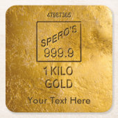Gold Bar Vierkante Kartonnen Onderzetter (Voorkant)