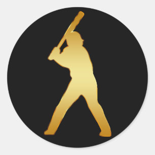 GOLD BASEBALL PLAYER RONDE STICKER