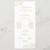 Gold Baseball Trouwprogramma Programma (Achterkant)