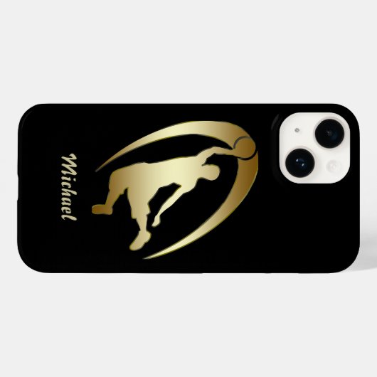 Gold Basketball Player Slam Dunk Case-Mate iPhone Case (Achterkant (horizontaal))