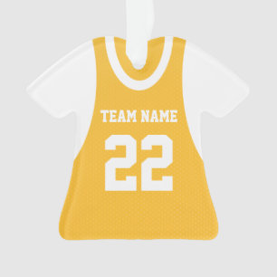 Gold Basketball Sports Jersey met foto Ornament