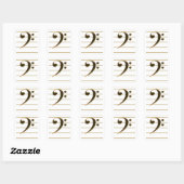 Gold Bass Clef Music Note Vierkante Sticker (Vel)