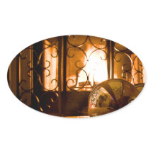 Gold Bauble Near Fireplace Sticker van RoseWrites