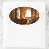 Gold Bauble Near Fireplace Sticker van RoseWrites (Tas)