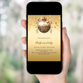 Gold bauble sterren vintage kerstfeest kaart