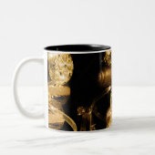 Gold Baubles en Spiral Pattern Tweekleurige Koffiemok (Links)