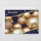 Gold Baubles kerstfeestdag Kaart (Voorkant)