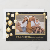 Gold Baubles - kerstfoto Feestdagenkaart (Voorkant)