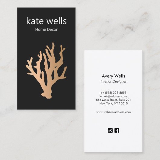 Gold Beach koraalrif Visitekaartje (Voorkant / Achterkant)