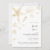Gold Beach Mariage Mariée Brunch Shower Invitation (Devant)