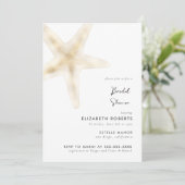 Gold Beach Mariage Mariée Brunch Shower Invitation (Debout devant)