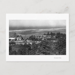 Gold Beach, Oregon Town Uitzicht en Sunset Inn Briefkaart