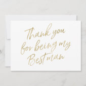 Gold "Bedankt voor je beste man" Bedankkaart (Voorkant)
