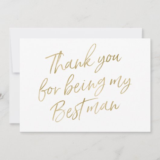 Gold "Bedankt voor je beste man" Bedankkaart (Voorkant)