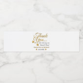 Gold Bedankt voor je bruiloft Waterfles Etiket (Enkel label)